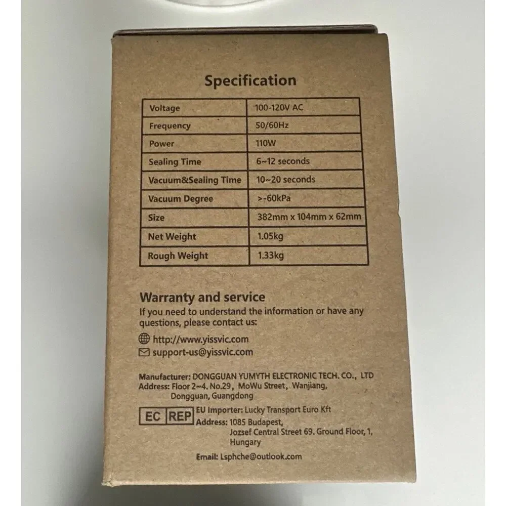 Yissvic Food Vacuum Sealer - YS6611 - New!